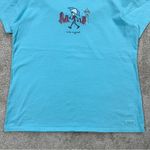 Life is Good Man with Umbrella In The City Raining Shirt Shortsleeve in Blue XL Photo 2