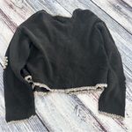 Sigrid Olsen Vintage  Black Cardigan with Cream Floral Design Photo 4