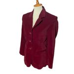 Jessica Holbrook Vintage Women 90s Collared Button Down Red Velvet Blazer Size 6 Photo 7