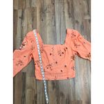 a.n.a  Orange Floral Square Neck Puff‎ Sleeve Top - Size S Photo 4