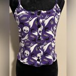 Disney NWOT Nightmare Before Christmas Purple and White Button Down Tank size m Photo 3