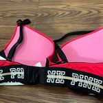 PINK - Victoria's Secret Victoria’s Secret PINK Red Logo Wear Everywhere Push Up Bra Size 32C Photo 3