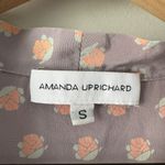 Amanda Uprichard 100% Silk Floral Top Long Sleeve Lightweight Tie V-Neck Preppy Photo 5