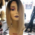 Wig blonde black asymmetrical bob 2019 lacefront Photo 7