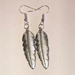 Handmade Silver Tone Boho Feather Earrings Photo 1