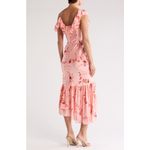 Cinq à Sept  Kersti Floral Print Asymmetric‎ Silk Dress Size 14 Photo 3