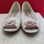 Etienne Aigner  Wedges Beige Low Open Toe Wedge - Size 8 Photo 1