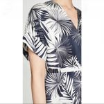 Equipment  Tavine Silk Wrap Midi Dress in Navy Palm Size‎ 6 Photo 3