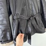 wilson's leather Wilson’s Leather Vintage Faux Fur-Lined Dark Brown Leather Bomber Jacket Sz M Photo 4