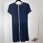 Miu Miu Navy Blue Dress with White lace Trim and buttons down the back Photo 7