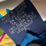 Vtg HONEY Bright Multicolor Floral Silk SIGNED SCARF Japan Preppy Career Spring Blue Photo 3