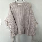 Peach Love California gray white boho chic crewneck knit sweater women size M Photo 0