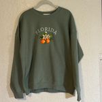State of Mine  Womens Large Green Florida Orange Blossom Embroidered Sweatshirt Photo 2
