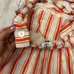 CAbi 6102 small cotton linen coral off white brunch top Photo 13