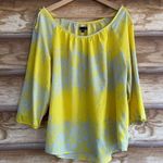 Gap Factory flowy lightweight floral 3/4 sleeve cold shoulder blouse size XL Yellow Photo 1