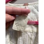 Free People  White Embroidered Blouse Woman’s Size Large Small Stain Photo 10