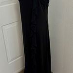 White House | Black Market  Ruffle Slip Evening Black Dress with Bow Photo 7