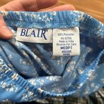 Blair Vintage Bohemian Floral Blue Midi Elastic Waist Skirt Size Medium Photo 2