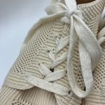 Lucky Luika Knit Sneakers Women's Size 8M Beige Tan Leather‎ Trim Slip On Photo 2
