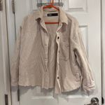 ZARA  Corduroy Oversized Cream Button Up Shirt Jacket Photo 0