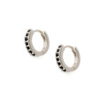 Boutique NEW Black‎ Onyx Sterling Huggie Hoop Earrings, 9mm Photo 14
