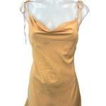 Abercrombie & Fitch Yellow Silk Satin Sleeveless Cowl Neck Slip Mini Dress Sz S Photo 0