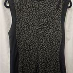 Lápis Elegant Black and Gray Patterned Dress Size M Photo 4
