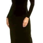 Boden Sweetheart Black Velvet Jersey Midi Dress Sz 8 NEW Photo 0