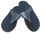 FitFlop Silver Lulu Superglitz Sandals Thong Flip Flop Sequins - Size 8 Photo 1