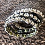 Cache 3 Lot Bundle silver tone stretch bracelets multi size faceted crystals NWT Photo 1