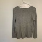 Cable & Gauge  V-Neck Pullover Sweater Gray Ribbed Photo 8