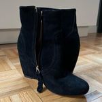 Joie  Oakley Black Suede Wedge Booties Photo 2