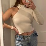 White One Sleeve mockneck Size M Photo 0