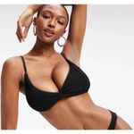 Good American NWOT  Crinkle Always Fit Twist BikiniTop Black Size‎ 6 3XL Photo 0