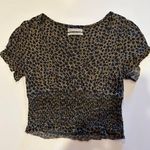 Urban Outfitters Animal Print Coquette Rouged Crop Top Short Sleeve SZ S-P Photo 0