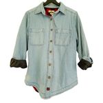 Woolrich Vintage  Red Buffalo Check Checkered Fleece Lined Jean Jacket Coat Size Photo 0