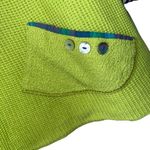 Margaret Winters Lime Green Textured Knit Top w/ Plaid Accents Size Medium Photo 2