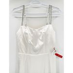 Mac Duggal  12428 White Charmeuse Rhinestone Strap Trumpet Gown 2 NEW Photo 3