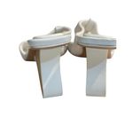 frankie's bikinis  White Surf Fin Terry Cloth Leather Heeled Sandal Size 36 Photo 5