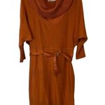 Eliza J  belted cowl neck sweater midi dress burnt orange size 12 Photo 0