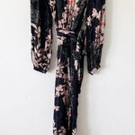 Anthropologie Harlyn Audria Jacquard Jumpsuit in Black Floral Photo 1