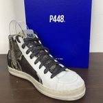 P448 New Skate Snakeskin Print Leather High Top Sneaker Glitter Laces Sz 35/US 5 Photo 1