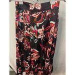 T Tahari T Tahari Womens Floral Print Midi Skirt Elastic Waist Pink Black XS Photo 1