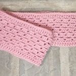 HAND Crocheted Light Pink Infinity Scarf Soft Yarn Girly Warm Bubblegum open Photo 0
