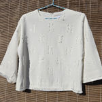 Derek Lam  10 Crosby white Blouse top size 4 Fringe Photo 0