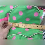 New Humor Canvas Duffle Bag Bright Green with Hot Pink Dots‎ Zipper Closure Photo 7