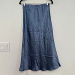 Max Mara  Womens Coimbra Midi Skirt XS Blue Satin A Line Leisure Photo 5