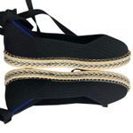 Rothy’s Black Woven Espadrille Flats Women’s Size 10 Lace Up Beach Resort Photo 4
