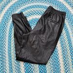 Avec Les Filles  Womens Faux Leather Cuffed Joggers Size Medium Black Sporty Edgy Photo 6