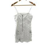 Storia  Small 3D Floral Appliqué‎ Shift Mini Dress Bridal Cocktail Party Metallic Photo 3